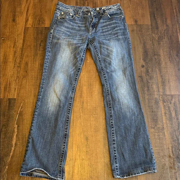 Miss Me Women's Blue Boot Cut Jeans with Gold Embroidery - Picture 4 of 15